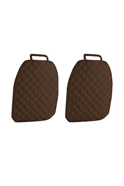 Metru Patrat Set 2 Quilted Car Seat Back Protectors, Universal, Washable, Waterproof, Brown,