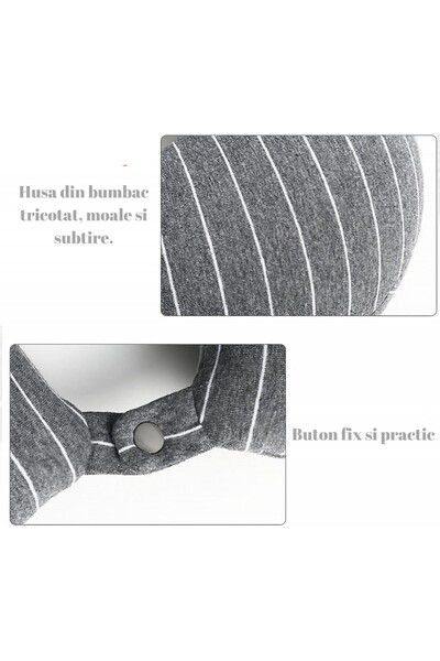 Flippy Travel Pillow, , 2 in 1, with Memory Foam Particles, Gray