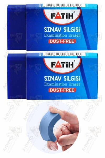 Artlantis Sınav Silgisi Mavi Silgi Orta Boy 2 Adet Fatih Yumuşak Sınav Silgis...
