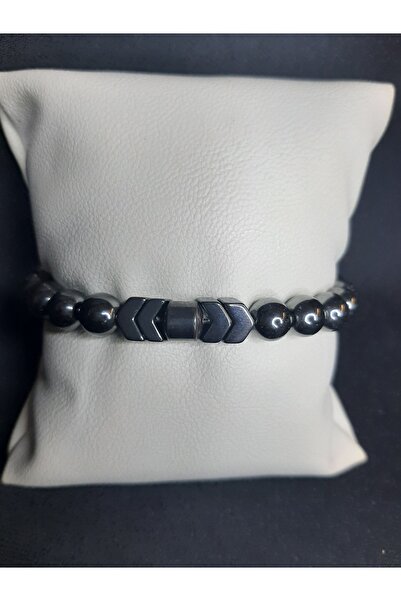 MRYart Metallic Smoked Natural Stone Hematite Stone Bracelet Unisex Stylish D...