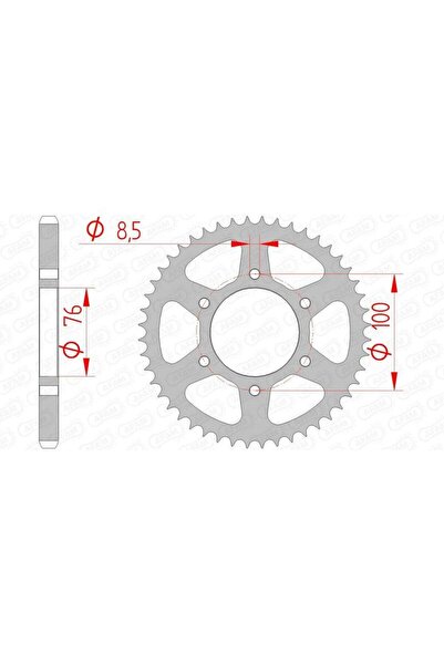 AFAM Pinion spate din oțel 12227 - 428 - 12227-48 pentru motociclete