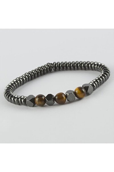 TakÇalıştır كابلانجو - هيماتيت - سوار من حجر الأونيكس الطبيعي غير اللامع - سو...