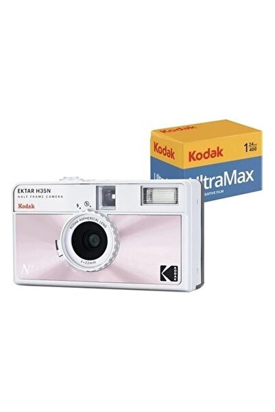 Kodak Ektar H35N Yarım Çerçeve Fotoğraf Makinesi - Film Paketli Pembe Film Paketli