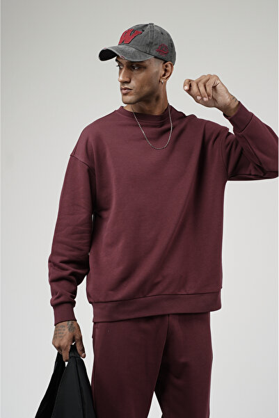 Butik Trend Biz Sweat Pants Top and Bottom Set Oversize Fit Crew Neck
