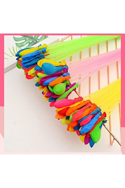 Flippy Set of 111 Latex Balloons, Aqua Party, Fast Filling System, 10 cm Diameter, Multicolor