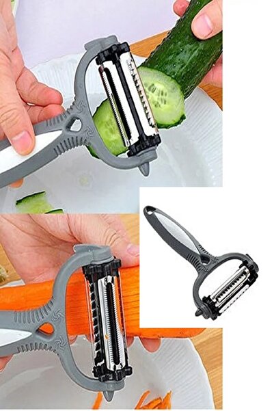 naque 3 Fonksiyonlu Rende Soyacak – Tırtıklı -Dalgalı- Chips Kesici Döner Başlıklı Turbo Soyacak