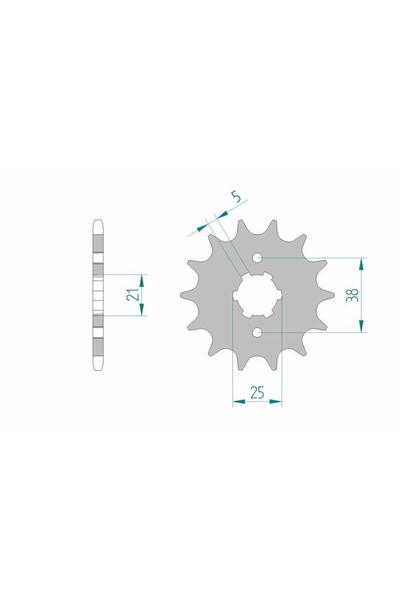 AFAM Pinion față standard din oțel 21308 - 520 - 13 dinți (moto)