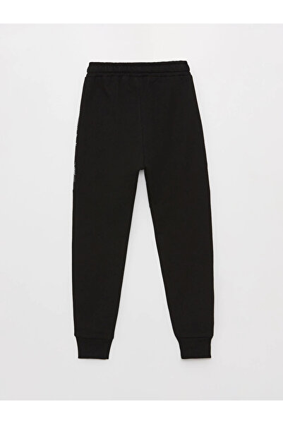 LC Waikiki LCW KidsSiyah Beli Lastikli Baskılı Erkek Çocuk Jogger Eşofman Altı