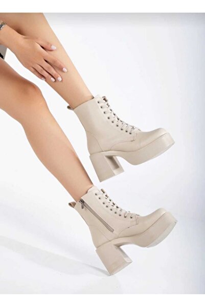 DYG STORE Cizme de damă cu șireturi cu platformă