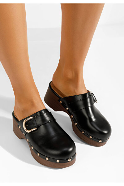 B T Shoes Černé dámské dřeváky Radhika