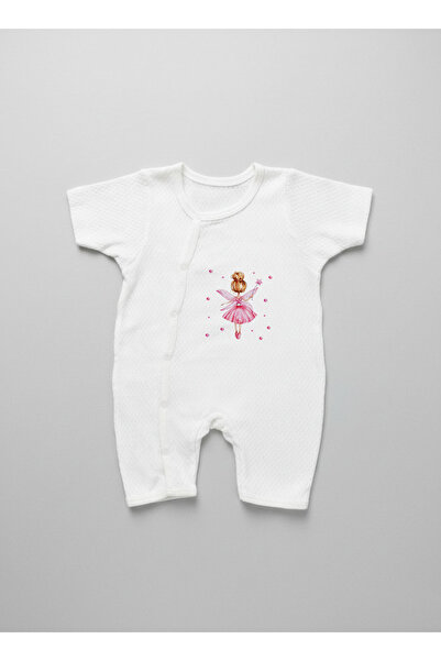 Tuğba Kuğu Jacquard Romper Bodysuit - for Baby - Pink Fairy