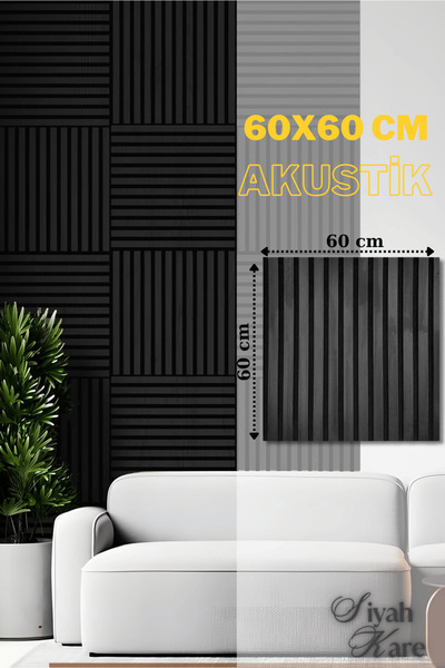 DECOALA MDF Ahşap Akustik Duvar Paneli 60x60 cm