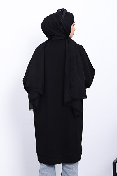 İmajButik Black Modal Tunic with Slits on the Sides