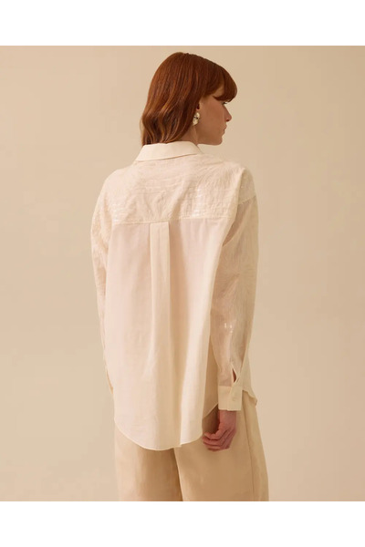 SEÇİL Embroidered Sequin Detailed Buttoned Shirt