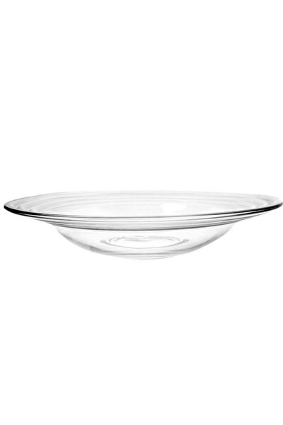 Lui Tasarım Transparent Glass XXL Size 36 cm Pasta Salad Presentation Plate