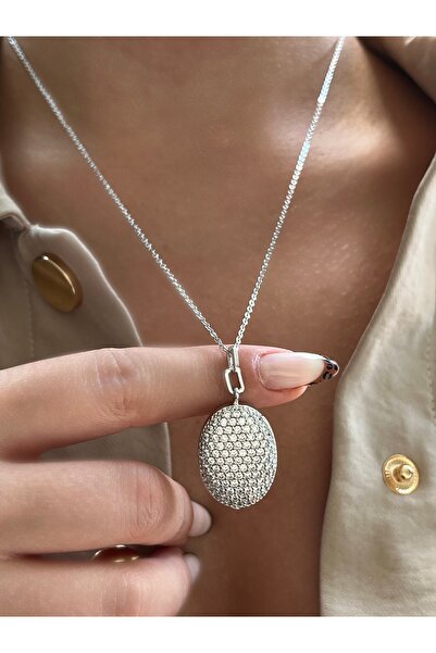 Twinssis Accessories Full Crystal Stone Oval Openable Necklace