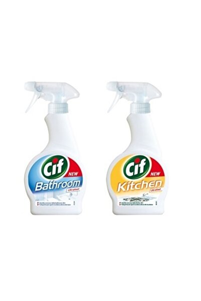 Cif Package Bathroom Cleaning Spray, 500 ml + Kitchen Cleaning Spray, 500 ml