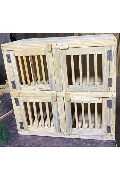 KARAYİĞİT AHŞAP MOBİLYA DEKORASYON 4 Gözlü Ahşap Kafes – Doğal Ahşap, El Yapımı