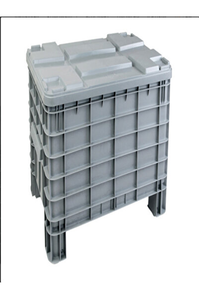 Aslan Ticaret Kapaklı Tekerleksiz Plastik Tekne / Endüstriyel Taşıma Kasası 8...