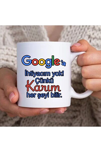 Tasarım My Wife Knows Everything Printed on It. Valentine's Day Gift Mug.