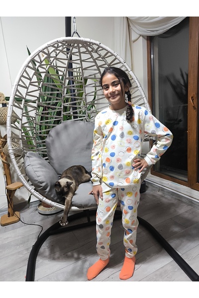 Miniworld Kız-Erkek Bebek- Çocuk Pijama Takımı %100 Pamuk Uzun Kollu Yuvarlak Yaka Mevsimlik