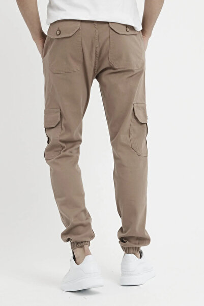 DAMGA JEANS Erkek Lastikli Paça Kargo Cepli Kahve Pantolon