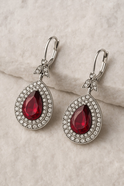 LIVOSH أقراط كلاسيكية مرصعة بالأحجار الكريمة