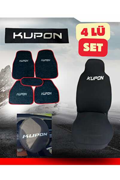 zifona Kupon oto kılıf paspas torpido örtü direksiyon örtü 4 lü set