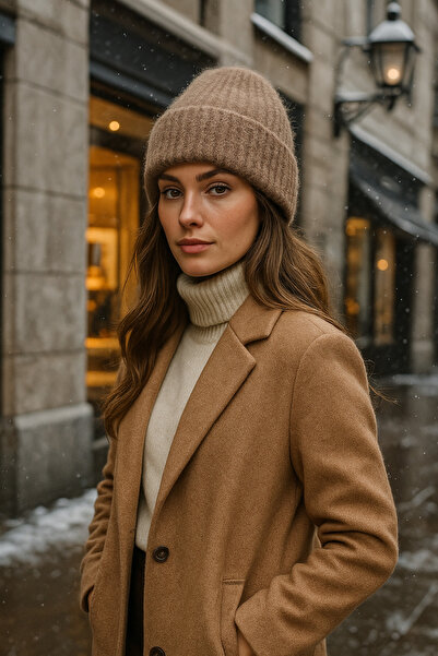 Luminos Butik Women's Mink Wool Basic Beret Bere1141