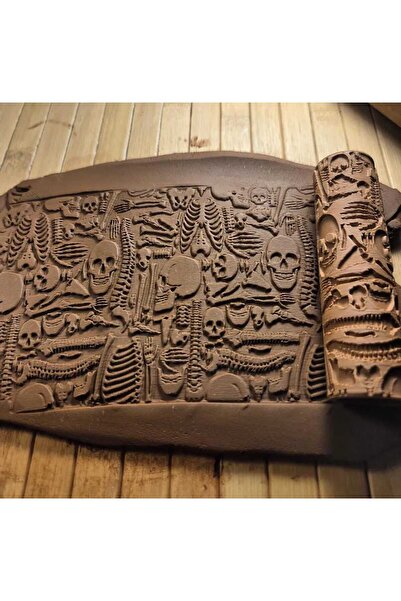 Enbceramic 10 CM SERAMİK POLİMER KİL DOKU RULOSU DESEN OKLAVASI