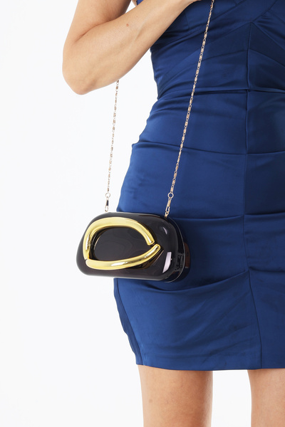 By EDUU Micky Model Black Evening Bag with Strap and Handle