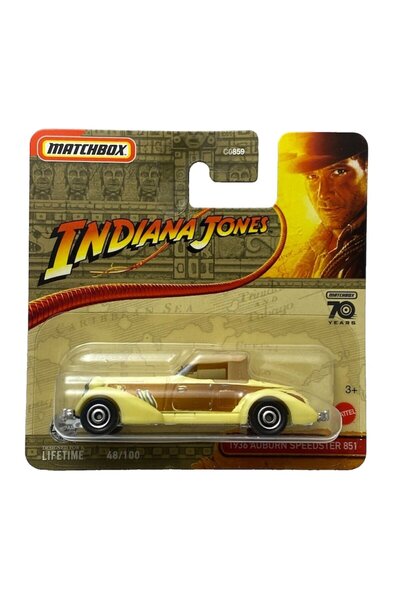 Matchbox Masinuta metalica Auburn Speedster 851 Indiana Jones, C0859, 1:64, maro/galben