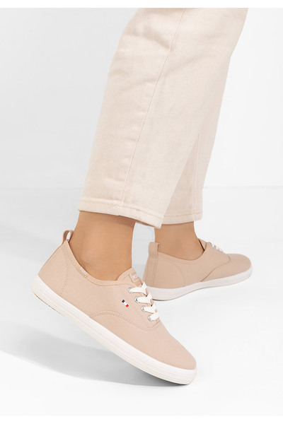 B T Shoes Khaki dámské plátěné tenisky Mikki