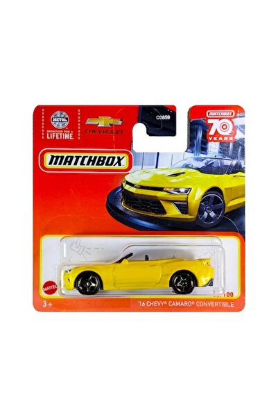 Matchbox Masinuta Metalica '16 Chevy Camaro Convertible, Galben, 1:64