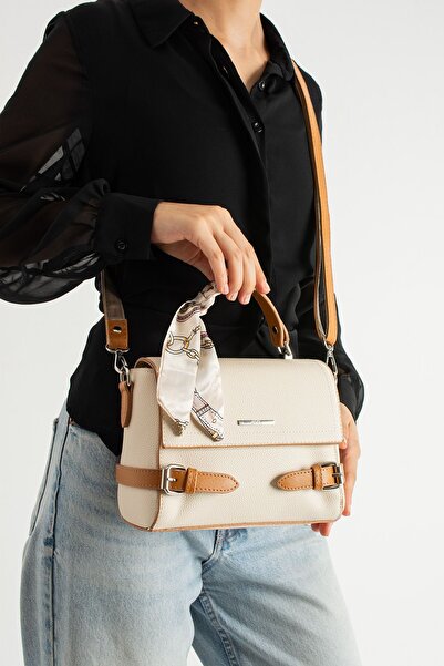 KIRASE حقيبة كتف وذراع عالية الجودة متعددة الأقسام مع تفاصيل فيونكة وحزام