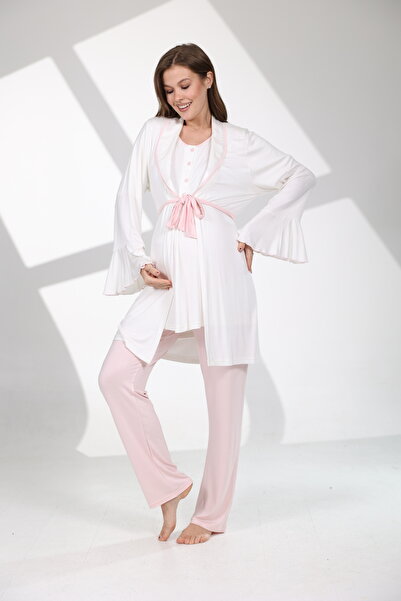 Lohusa Homewear طقم بيجامة نسائية بتصميم خاص من Powder Volanli للحوامل