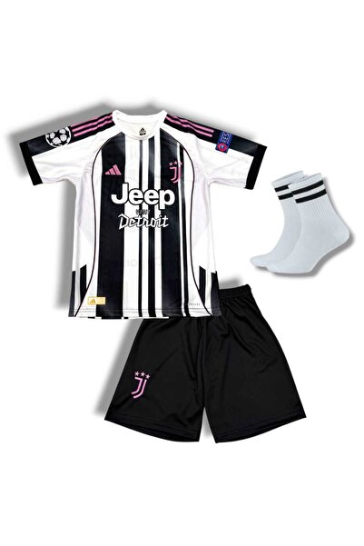 Flextreme Juventus Kenan Yildiz 2025/26 New Season Home Kids Soccer Jersey 3Pcs Set