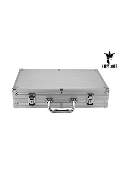 AB HOMES Set poker 300 jetoane, 2 pachete de cărți, 3 butoane de poker, 5 zaruri, carcasă de aluminiu,