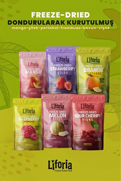 Liforia 6’lı Dondurulmuş Meyve - Sağlıklı Atıştırmalık - Mango Çilek Portakal...