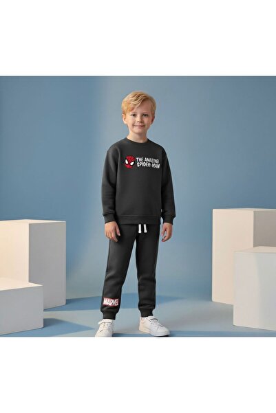 KidsSel New Season Boys' Printed Model Cotton Fabric Top and Bottom Set
