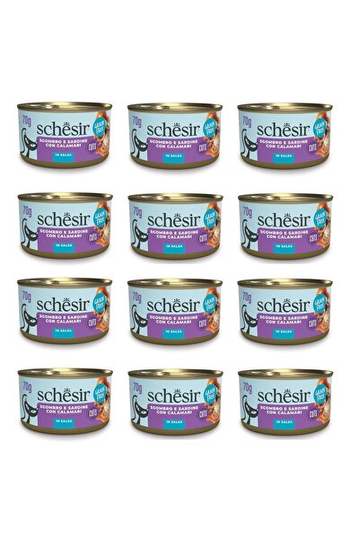 Schesir Sardalya ile Uskumrulu Sos İçinde Tamamlayıcı Kedi Konservesi 70 Gr. ...