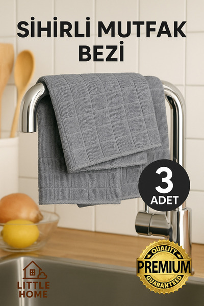Little Home Mikrofiber Ultra Emici MUTFAK BEZİ ( 3 ADET )