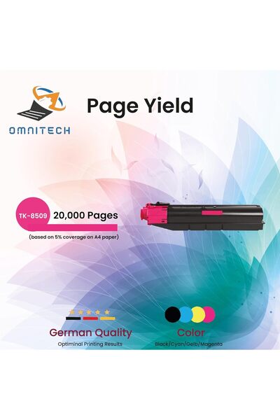 Omnitech خرطوشة حبر أرجوانية Omni Tech TK-8509 - متوافقة مع طابعات Kyocera TA...