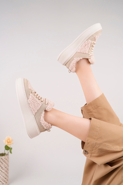 AYS SHOES Hafif Taban Peluş Günlük Kışlık Sneaker Spor Ayakkabı