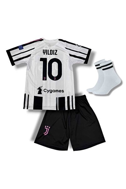 Flextreme Juventus Kenan Yildiz 2025/26 New Season Home Kids Soccer Jersey 3Pcs Set