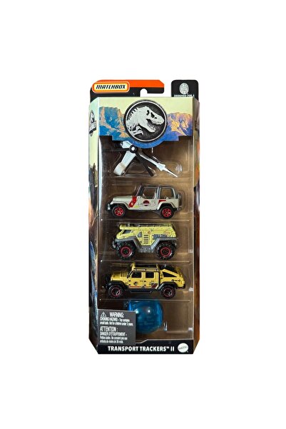 Matchbox Set 5 Masinute metalice Matchbox, Transport Trackers II Jurassic World, 1:64, Multicolor