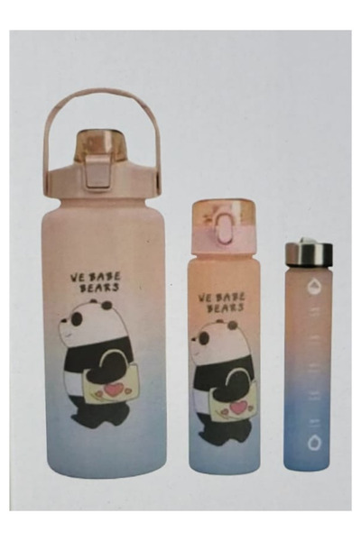 fitmart 3'lü Termos ve Matara Seti - Plastik, Sızdırmaz, Renk Seçenekli - 500...