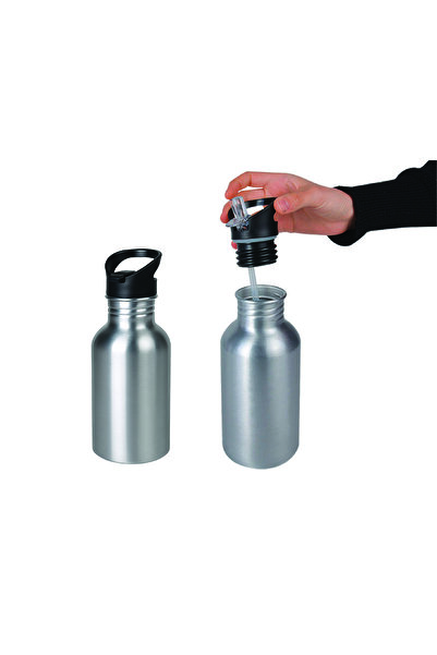 DKDZ SHOP Simsek Maq. Printed Metal Water Bottle with Straw 600ml.