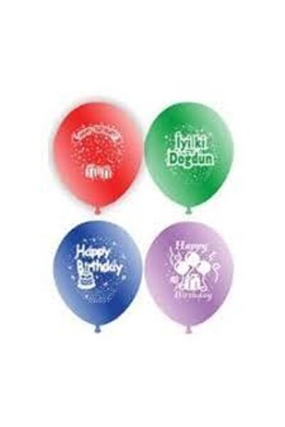 Go İthalat Birthday Happy Birthday Balloon 12Th 100 Pieces (5273)