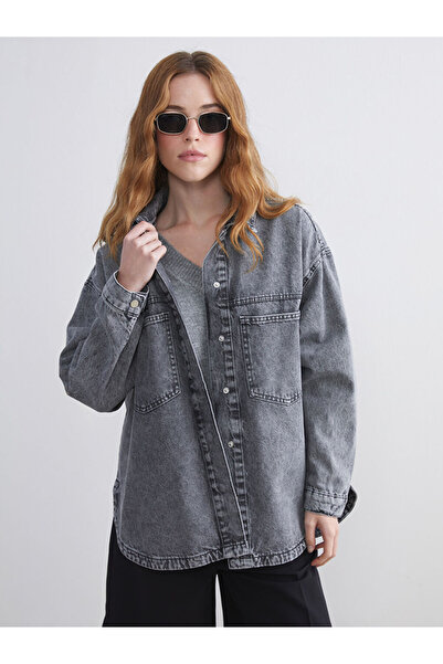 LC Waikiki Sparkling Choices from Shining Store | Women's Jean Shirt Jacket